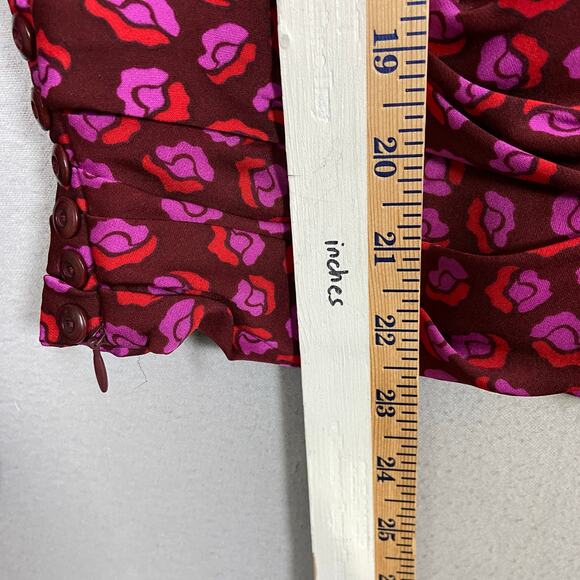 Diane Von Furstenberg Long Sleeves Silk Blouse Top Size 6 - Picture 7 of 11